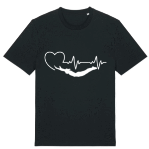 T- Särk, must. Heartbeat/ trampoline.